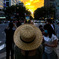 Straw hat and evening glow