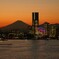 MM21夜景と夕映えの富士山