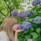 紫陽花と黒澤愛吏さん