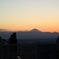 夕焼けと富士山