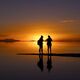 ウユニ塩湖の夕日