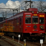 赤い電車。