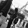ロン毛　男子とベレー帽　女子
