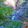 写真エッセイ：袋田の秋７：滝と吊り橋と紅葉と １
