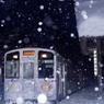 雪が降る湯野上温泉駅！①