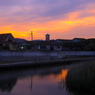 写真句：河口の夕焼け：NTW350