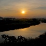 写真エッセイ：河口の夕焼け