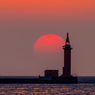 灯台と夕日