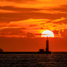 博多湾の夕日