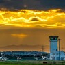 岡南飛行場と夕景