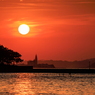 博多湾の夕日