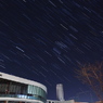 真夜中の時計台とオリオン
