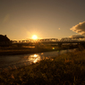 渡良瀬橋で見る夕日