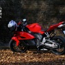 写真句：花貫渓谷紅葉狩り2023 その１：Red bike
