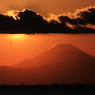 「良い空～」　富士山・夕焼けと飛行機