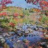 紅葉と青空のグラディーション