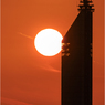 展望室と夕日