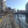 川の近くの歩道（2月7日）
