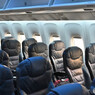 搭乗直後の機内にて