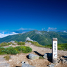 双六岳の山頂・奥に黒部五郎岳