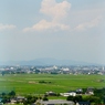 田んぼと赤城山と入道雲