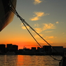 埠頭の夕暮