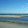 写真歌：海で：海辺のハート