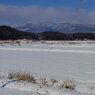 雪の水田と山（1月12日）