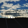 running under the autumn sky