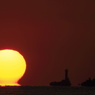 室積海岸でダルマ夕日
