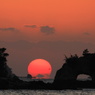 はなぐり岩のダルマ夕日(11月15日)