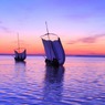 湖上の夜明け
