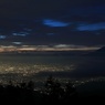 韮崎市街地の夜景と富士山