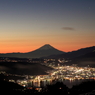 朝焼けの富士山