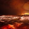 The raging sea 