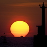 灯台と夕日