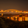 忠節橋の灯りと長良川