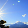 松と富士山と太陽