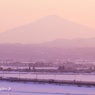 桜色に染まる鳥海山