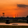 夕暮れの長良橋