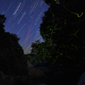 夜空の星と渓流の星の共演