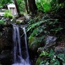 水路脇の小さい滝