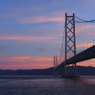 夕焼け明石海峡大橋