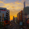 夕焼け街路道