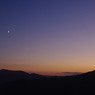 夕霞と三日月