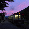 夕空　足尾駅