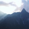 落陽前の槍ヶ岳