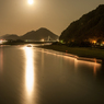長良橋からの十六夜の月明かり