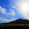 太陽と山