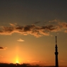 D富士不発後の夕焼け　サンピラーかな？②